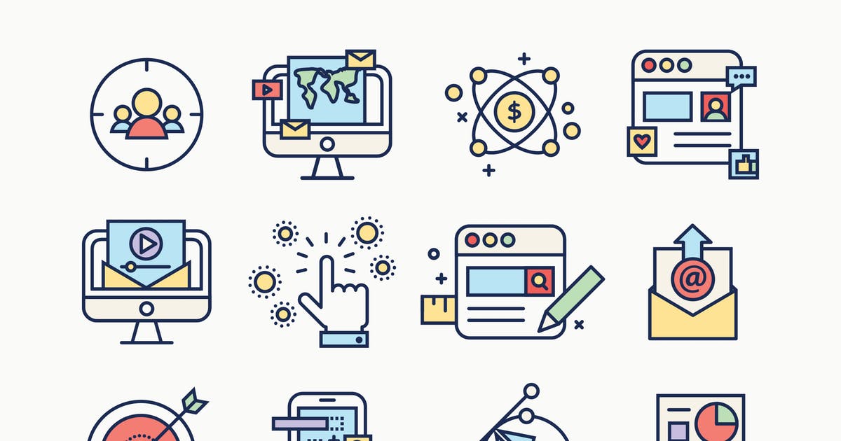 APP应用程序彩色线条图标 Line Apps Color Icons插图