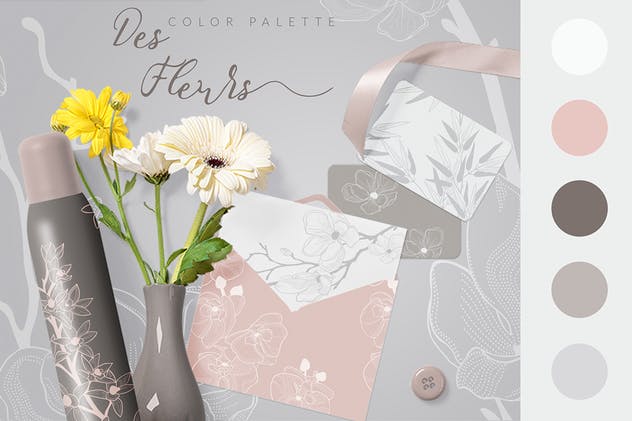 35+优雅手绘花卉图案纹理Instagram贴图模板素材库精选 35+ Patterns & 8 Instagram Templates插图(5)