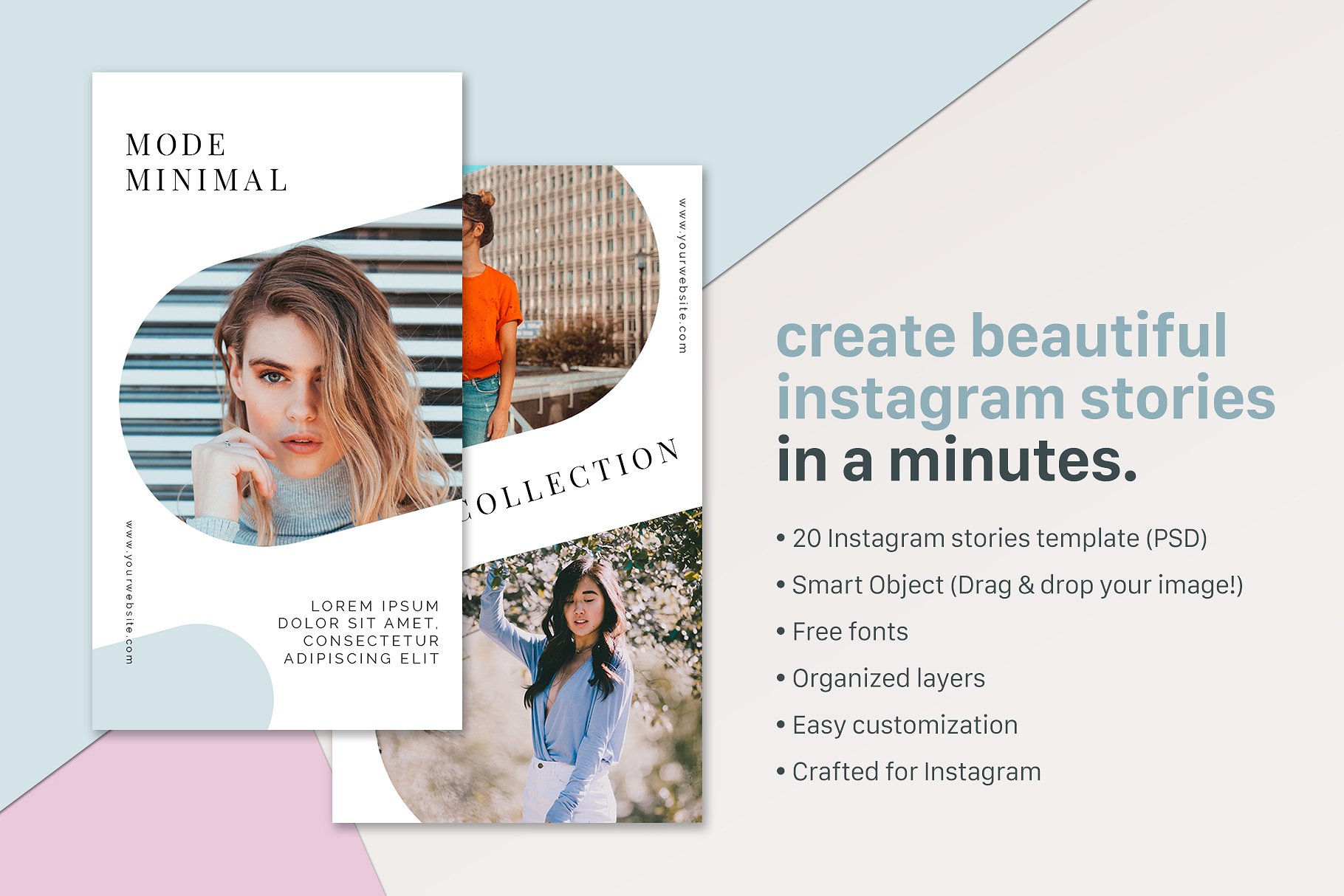 20个时尚极简的Instagram促销PSD模板素材库精选下载[psd]插图(3)