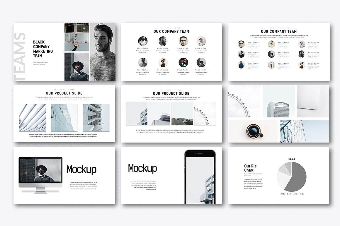 极简主义优雅和灵活的PowerPoint演示模板插图(4)
