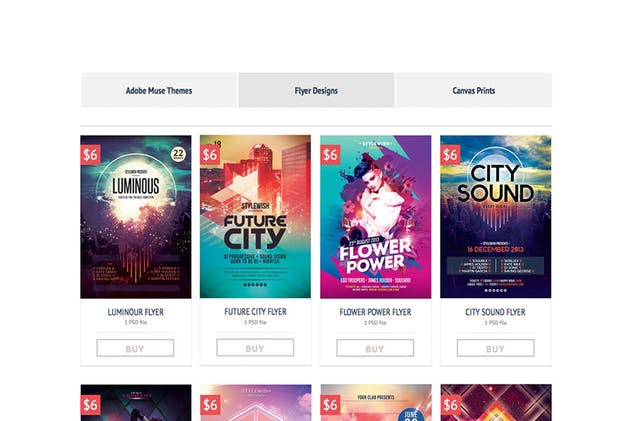 创意时尚产品电商网站Adobe Muse模板素材库精选 Flatstore – eCommerce Muse Template插图(2)