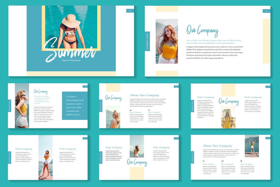 夏日度假旅游海滩海岛旅行主题PPT幻灯片模板 Summer Season – Powerpoint插图(1)