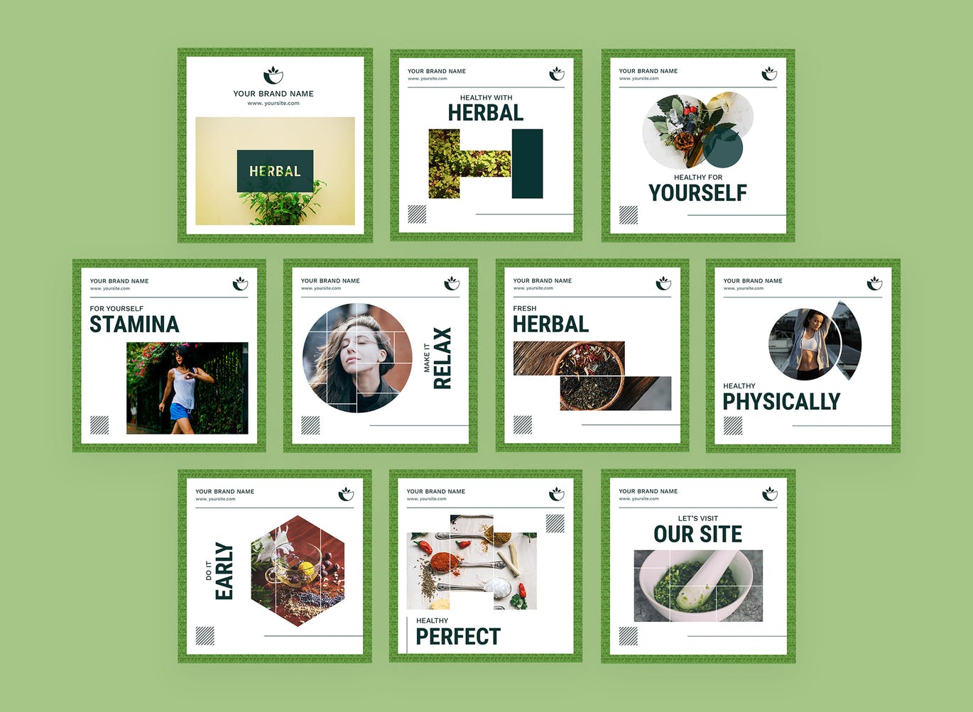 Instagram社交信息流图片设计模板素材库精选素材 Ziola – Instagram Feeds Pack插图(1)