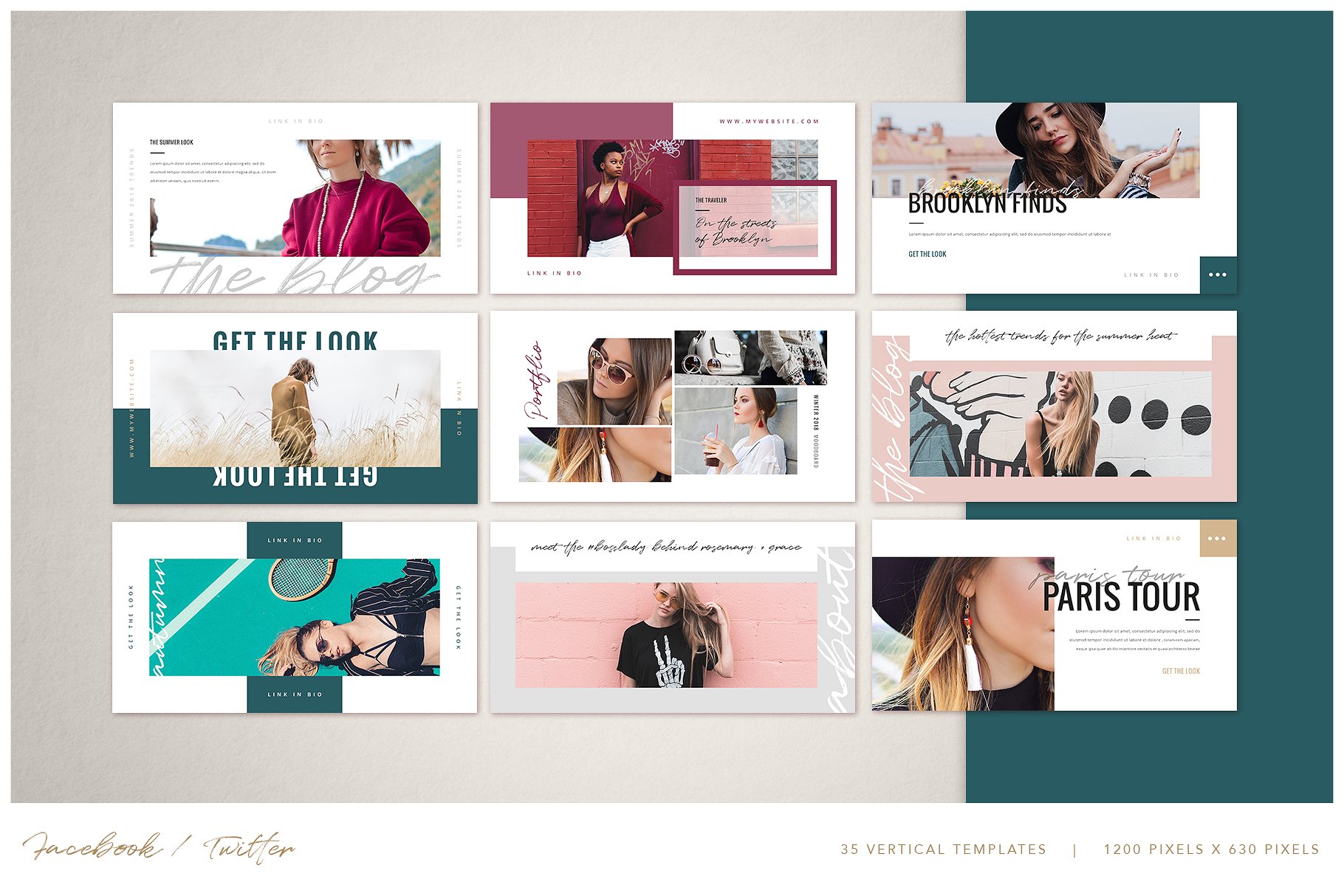 潮流时尚主题社交媒体贴图模板素材库精选素材 BROOKLYN | Social Media Pack插图(2)