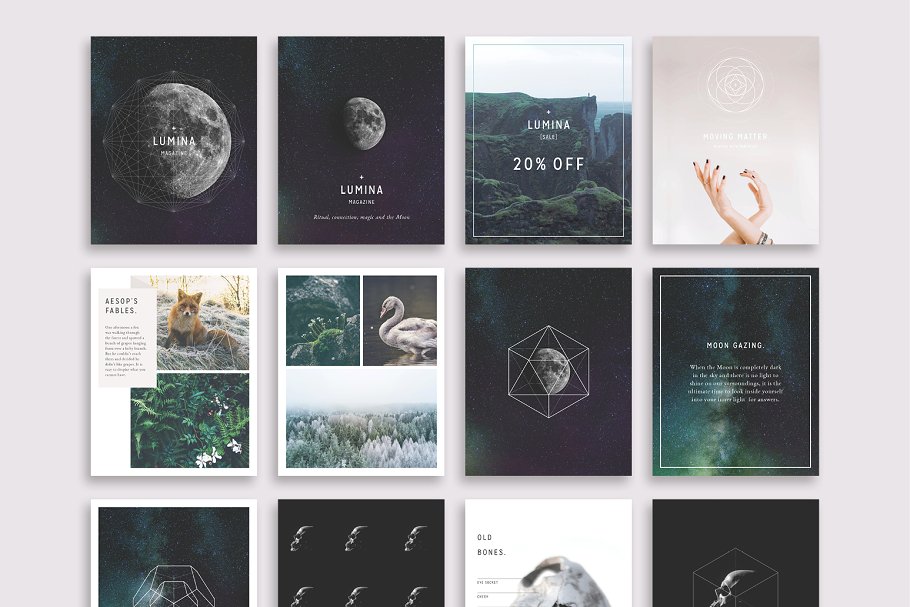 多用途现代简约贴图模板素材库精选[1.02GB, Instagram版本] LUMINA Instagram Pack插图(3)