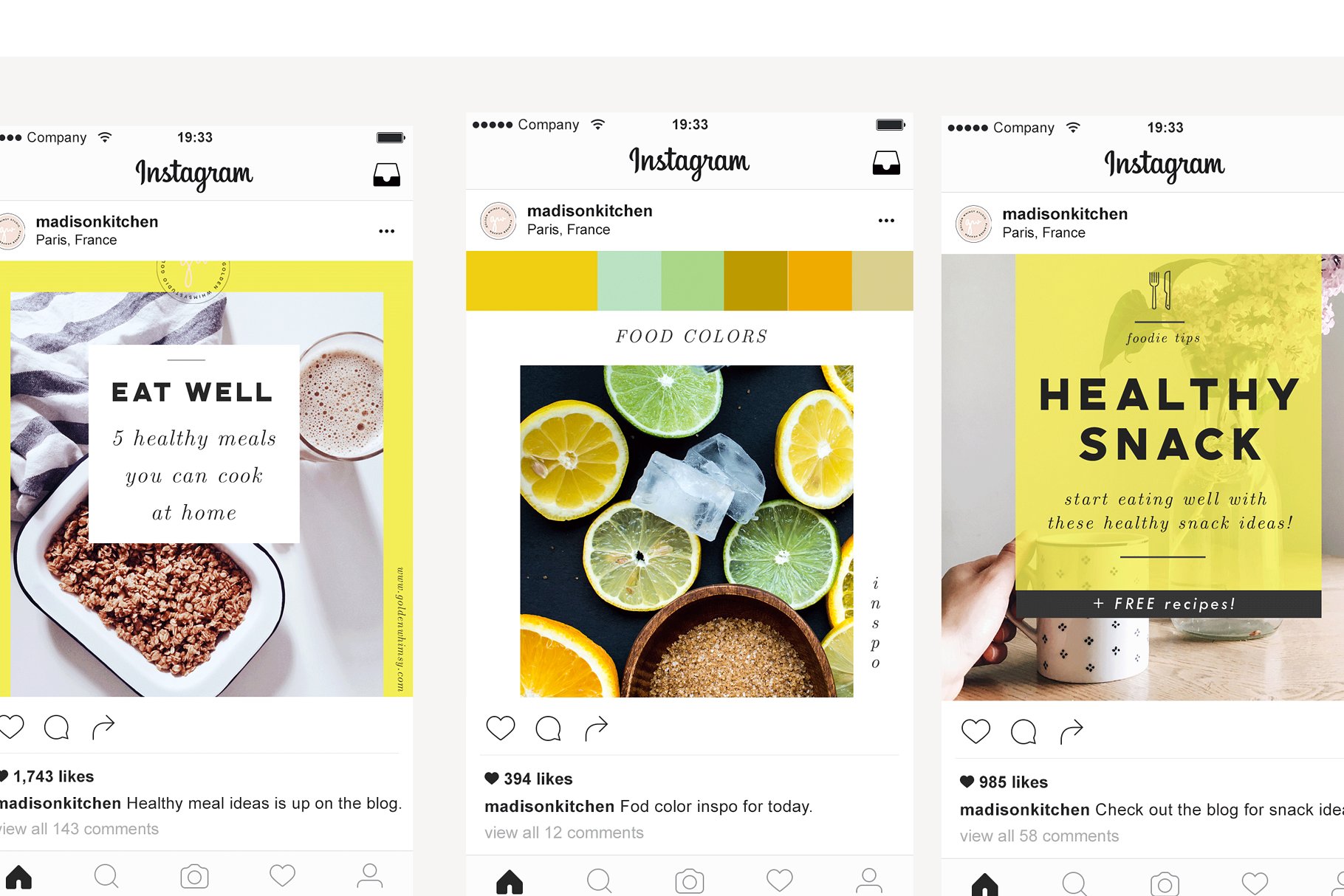 美食饮食社交媒体贴图素材包 Food Blogger Social Media Kit插图(3)