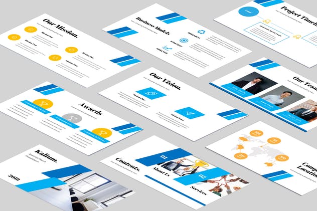 商务合作企业宣传幻灯片模板素材 Kalium Corporate Powerpoint Presentation插图(1)