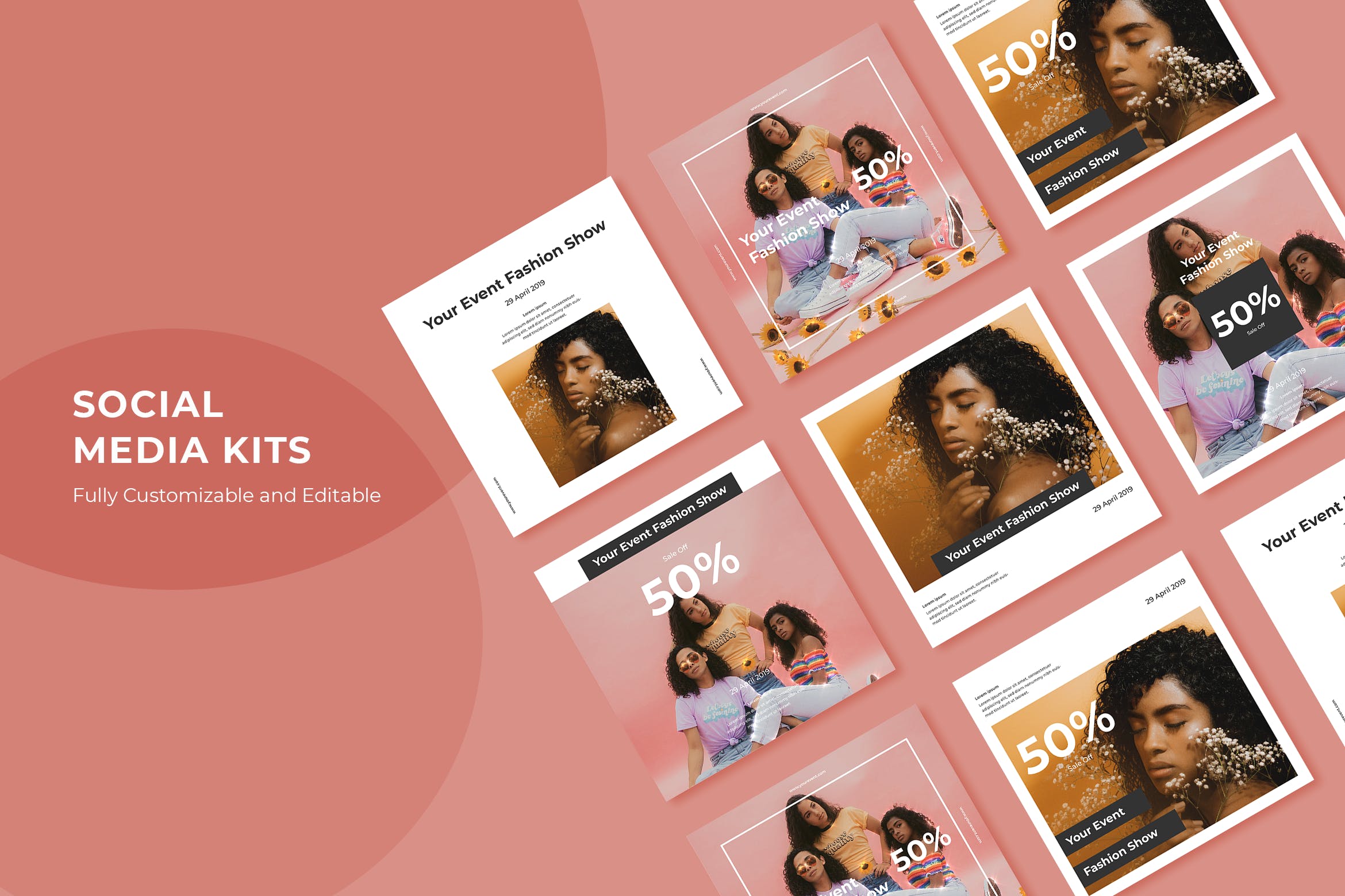 时尚服饰品牌促销活动社交推广设计素材v72 SRTP – Social Media Kit.72插图