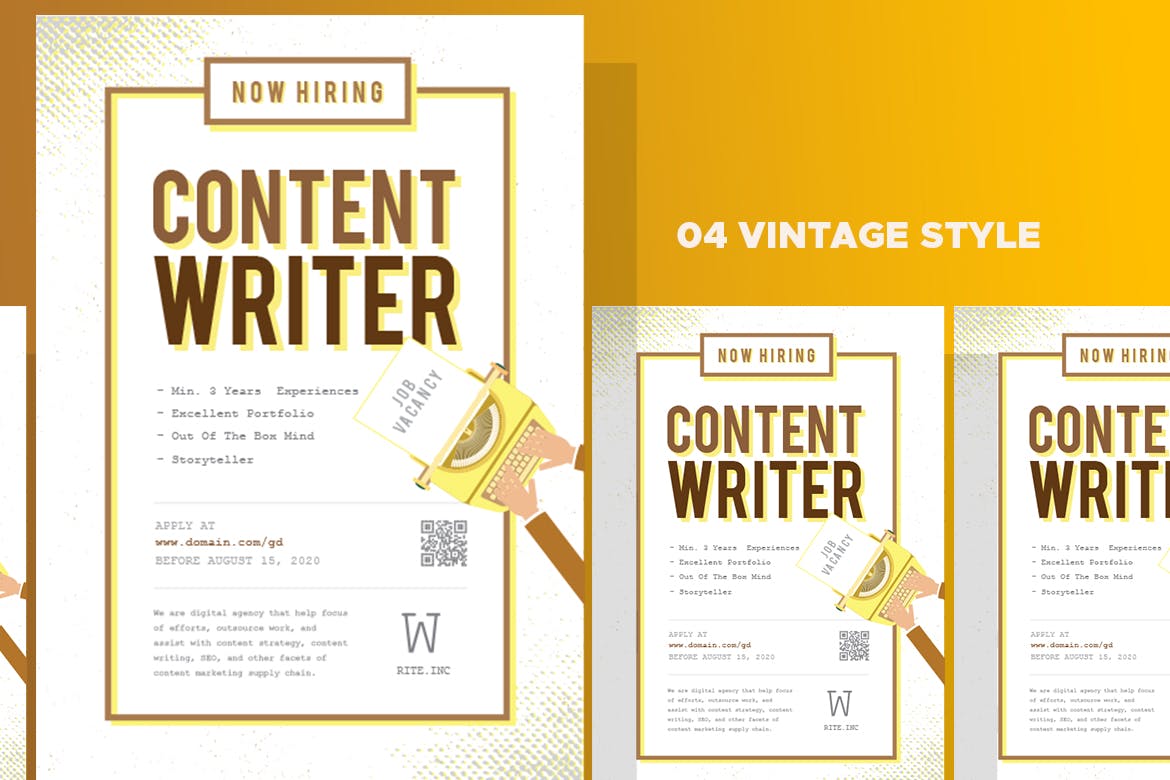 职位空缺/企业招聘素材库精选广告模板 Job Vacancy Advertisement Template插图(4)