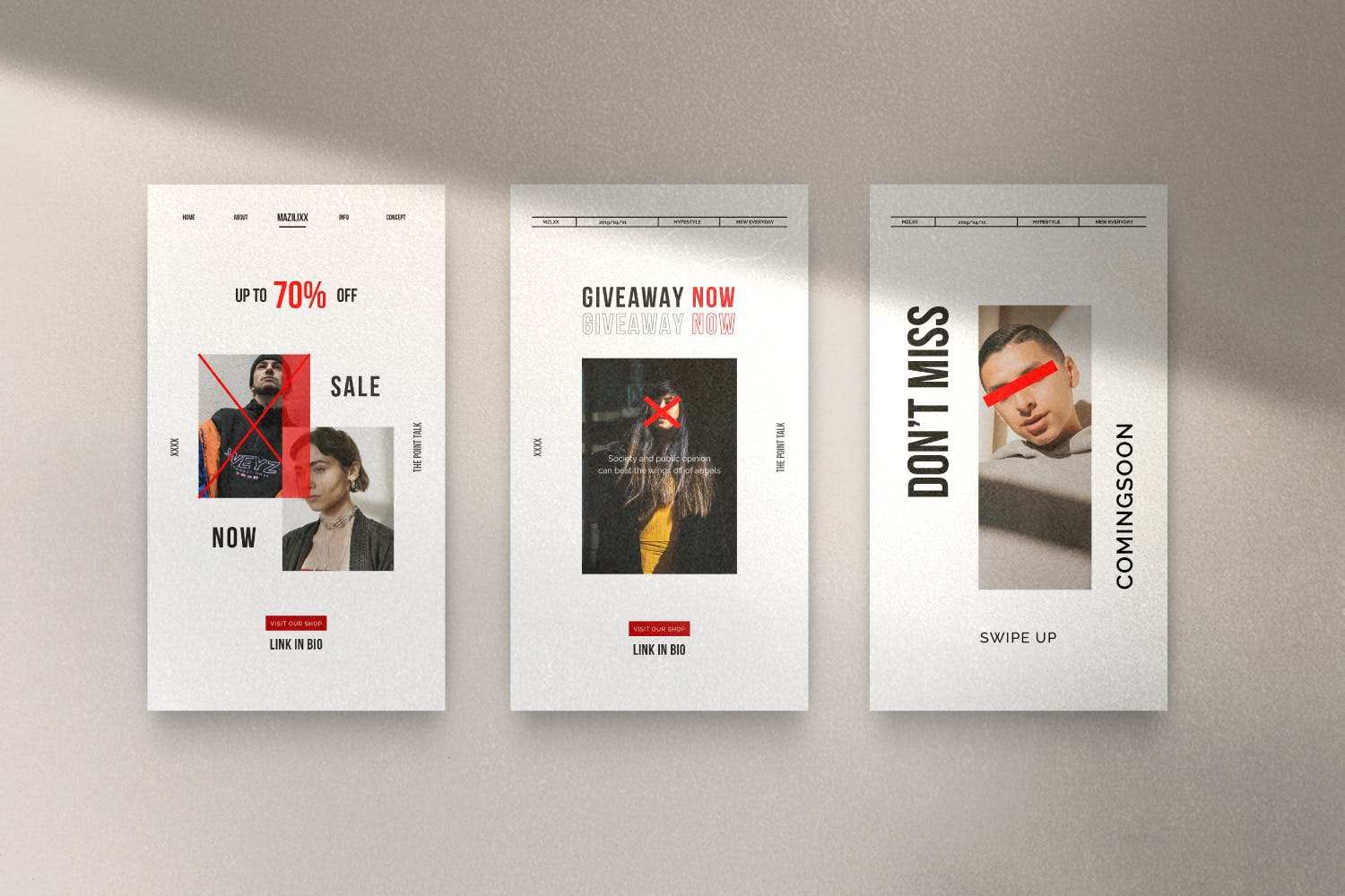 时尚潮流主题Instagram贴图&品牌故事设计素材包v2 Mazilixx Pack 2 – Instagram Social Media + Stories插图(4)