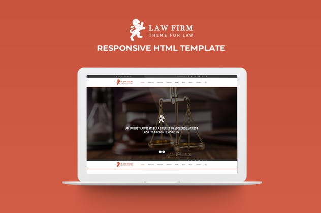 律师事务所响应式网站设计HTML5模板素材库精选 Law Firm – Responsive HTML Template插图(1)