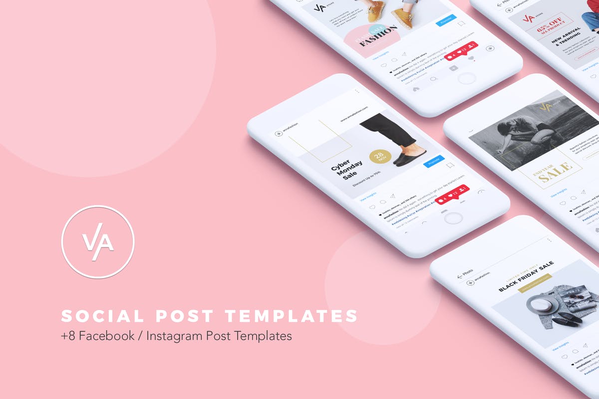 现代设计风格社交媒体新媒体文章版面设计模板素材库精选v1 Modern Social Media Kit Vol. 01插图