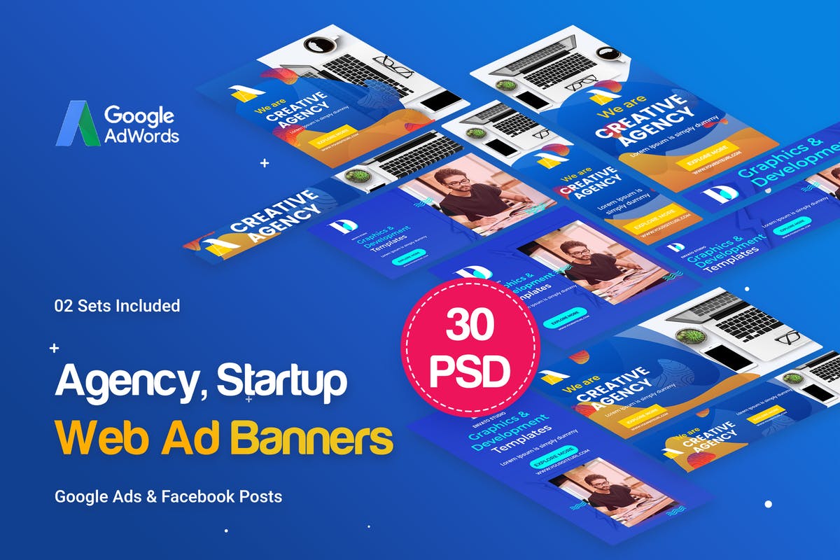 创意机构/工作室营销banner素材库精选广告模板 Creative Agency, Studio Banners Ad插图