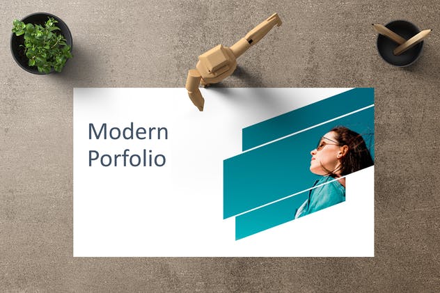 平面模特个人作品展示PPT幻灯片模板 CIGAZ Powerpoint Template插图(2)