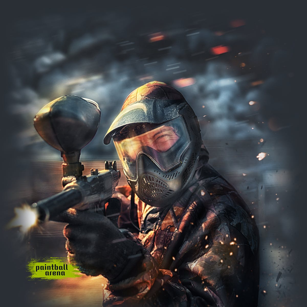 真人CS彩弹射击社交推广设计素材包 Paintball Arena – Social Media Kit插图(1)