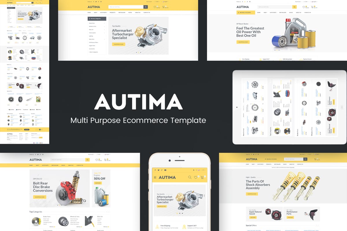 汽车配件销售外贸网站商城OpenCart主题 Autima – Accessories Car OpenCart Theme插图
