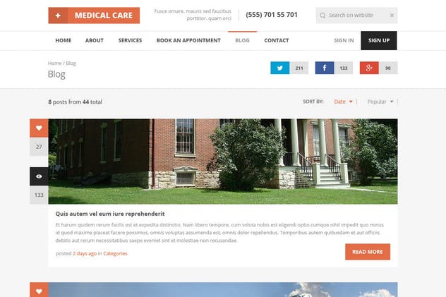 医疗保健医学主题网站设计PSD模板素材库精选 Medical Care – Medical PSD Template插图(10)