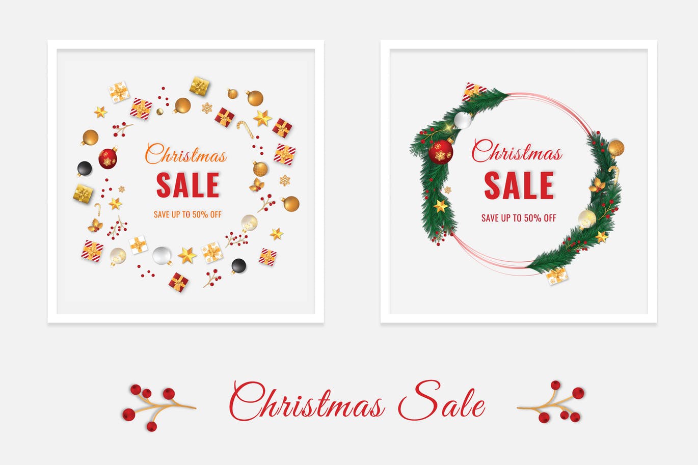 圣诞节社交促销活动广告设计模板素材库精选 Banner Christmas Social Media Post插图