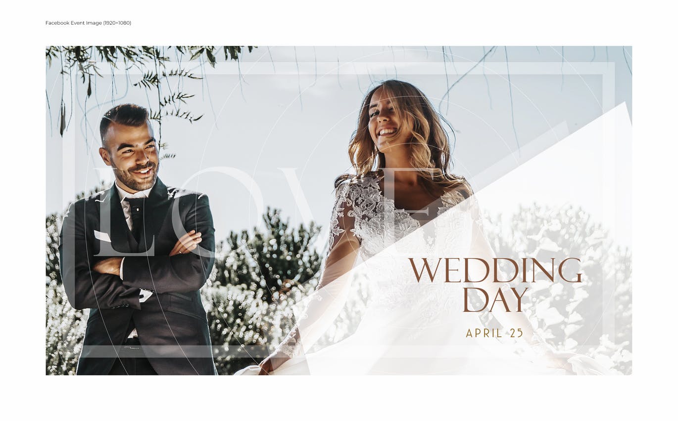 婚礼邀请函电子版社交媒体新媒体设计素材 Wedding Day Social Media Kit插图(6)