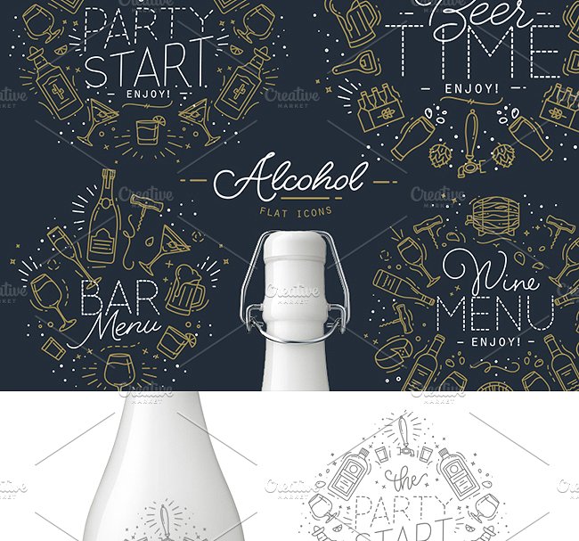 酒与酒精相关图标集 Alcohol icons插图