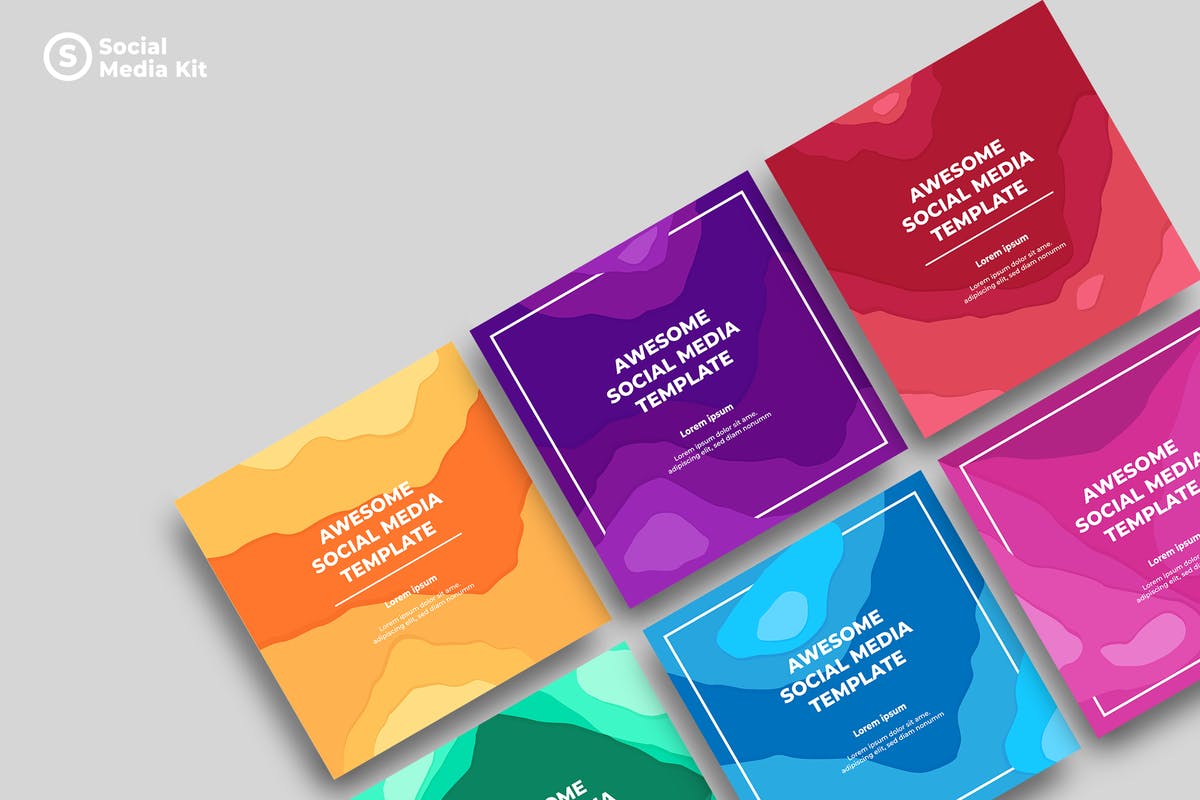 社交媒体正方形广告&贴图创意设计模板v19 SRTP – Social Media Kit.19插图