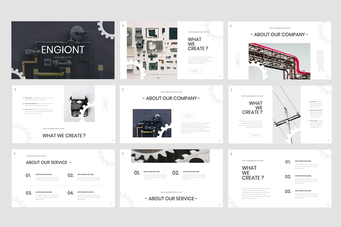 项目工程主题PPT设计模板 Engiont – Engineering Powerpoint Presentation插图(1)