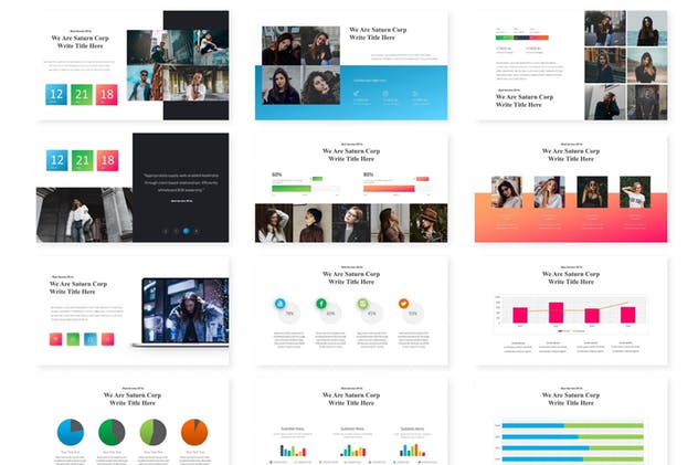 企业全方位宣传PPT幻灯片模板设计 Saturn Corp – Powerpoint Template插图(2)