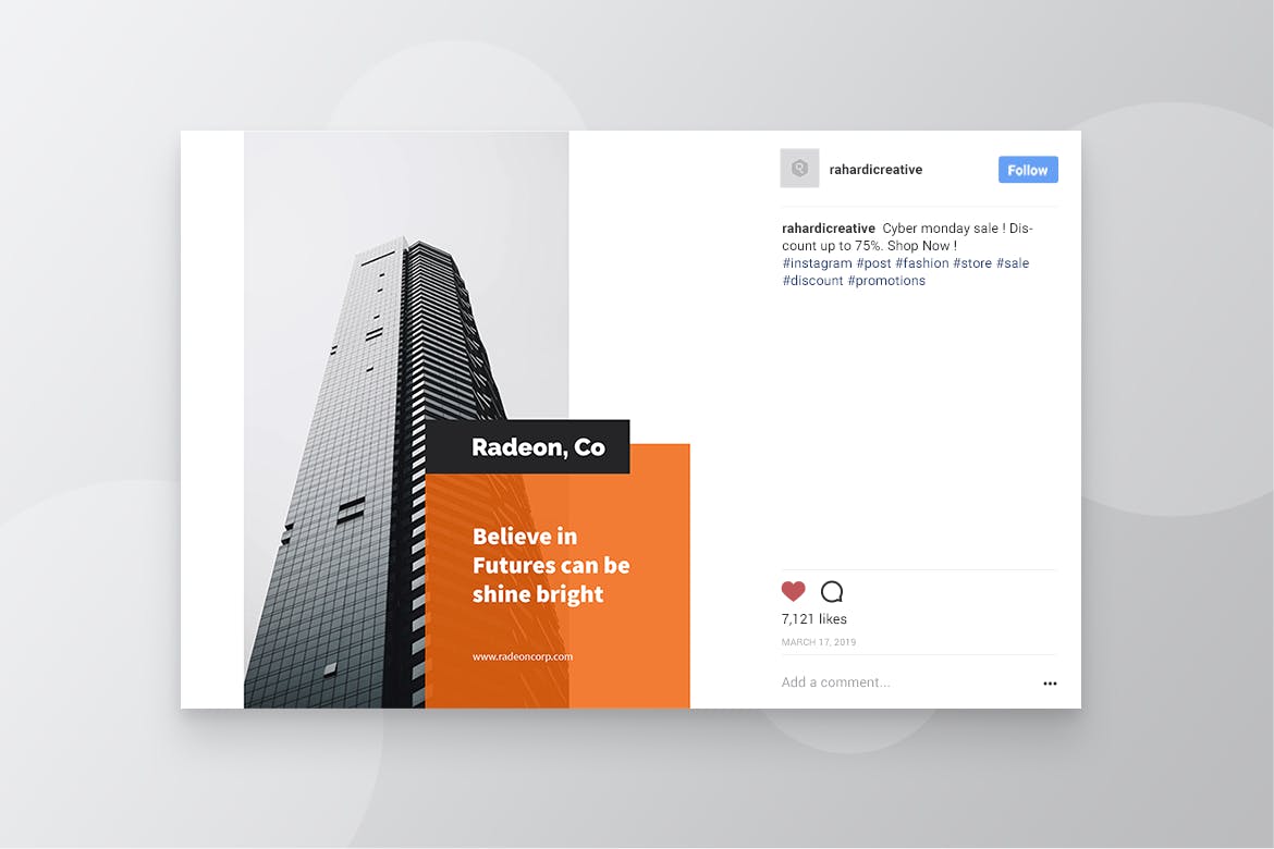 创意笔刷图形Instagram&Facebook社交贴图设计模板素材库精选 RADEON Creative Agency Instagram & Facebook Post插图(5)