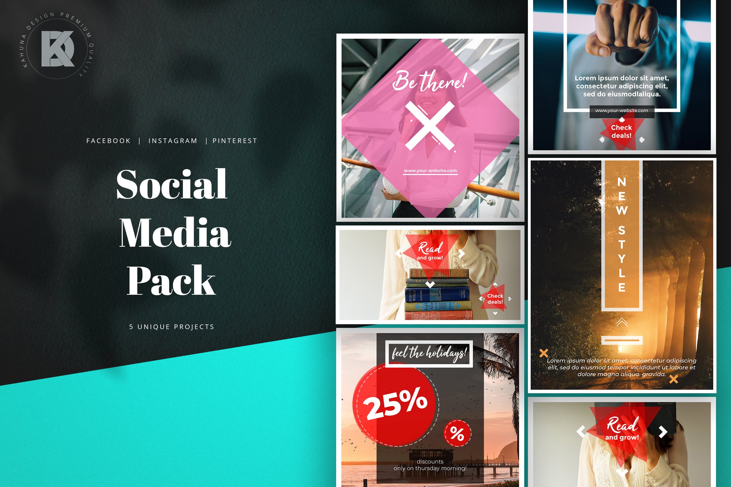 社交媒体新媒体Banner横幅广告设计模板素材库精选 Social Media Banners Pack插图