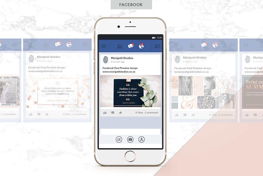 轻奢玫瑰金主题社交媒体贴图模板素材库精选 ROSE GOLD | Social Media Pack插图(7)