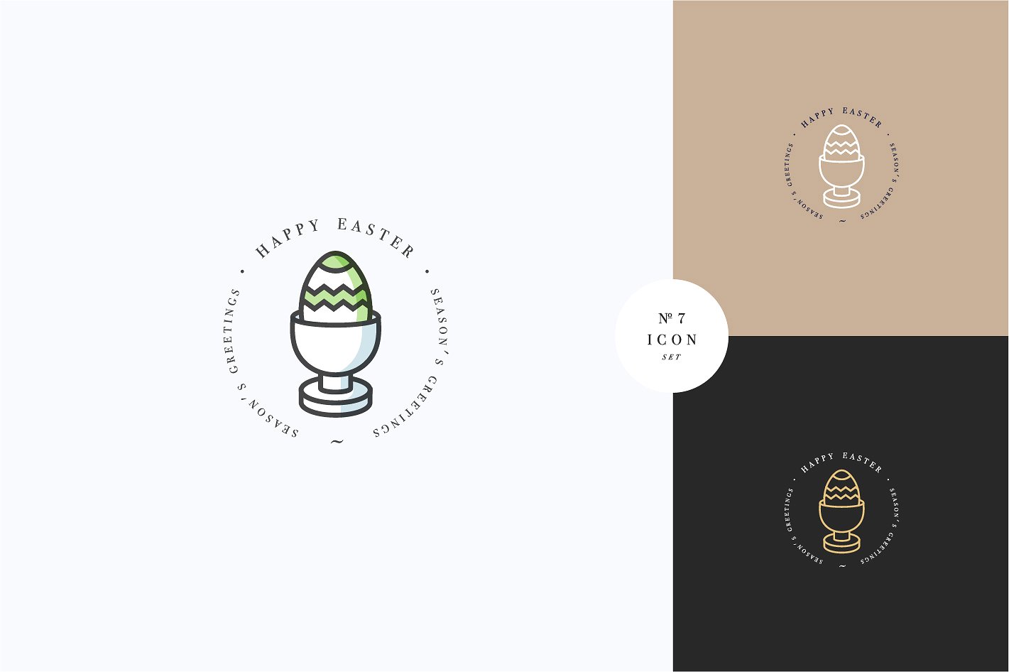 高品质的线性复活节图标插图(9)