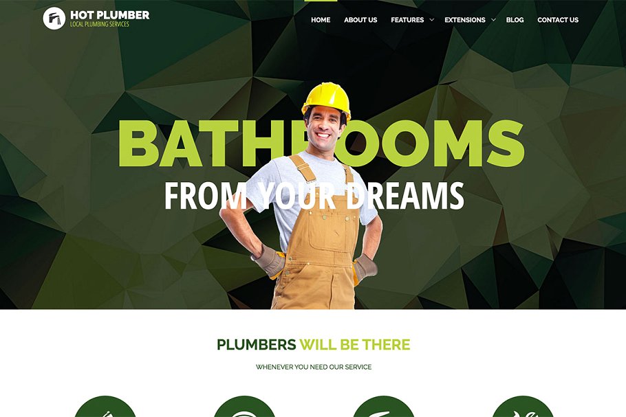 家政维修服务企业官网Joomla模板素材库精选 Hot Plumber插图(7)