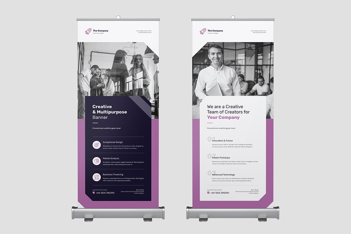 创意多用途企业宣传X展架Banner图设计模板 Creative Multipurpose Roll Up Banner插图(6)