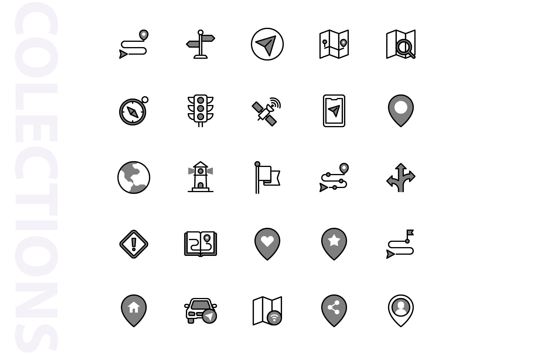 25枚地图导航Chromatic设计风格矢量素材库精选图标 Map & Navigation Chromatic插图(3)
