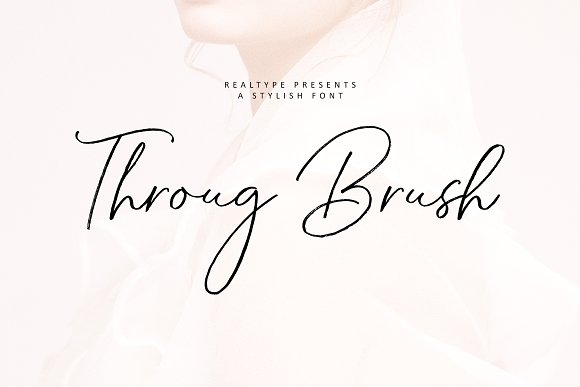 Throug Brush Font插图
