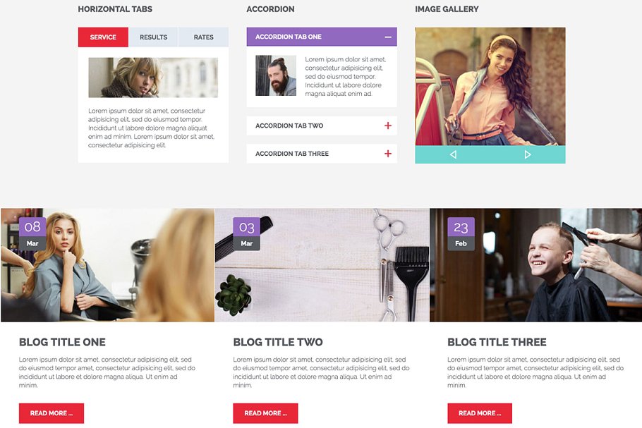 美发沙龙主题网站Joomla模板素材库精选 Hot Hair插图(4)