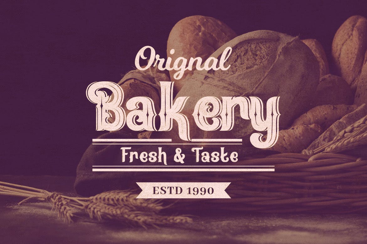 复古印刷排版风格英文衬线字体素材库精选 Oracle – Authentic Vintage Inline Font插图(6)