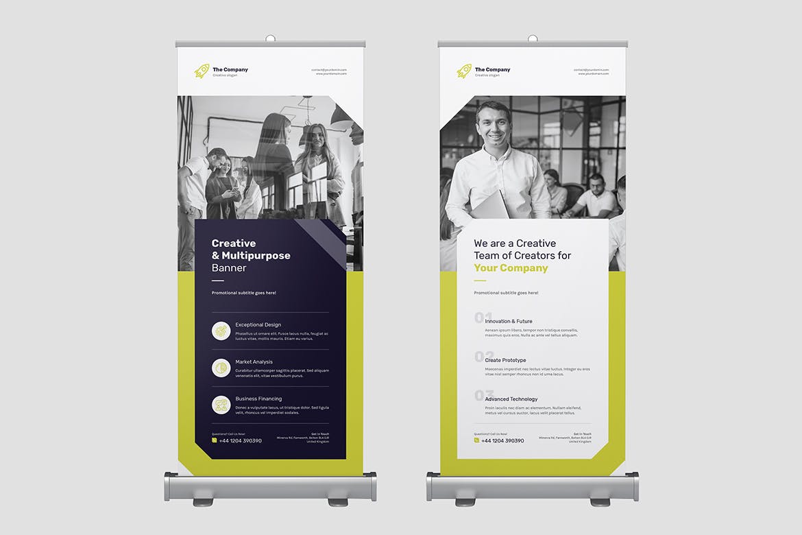 创意多用途企业宣传X展架Banner图设计模板 Creative Multipurpose Roll Up Banner插图(10)