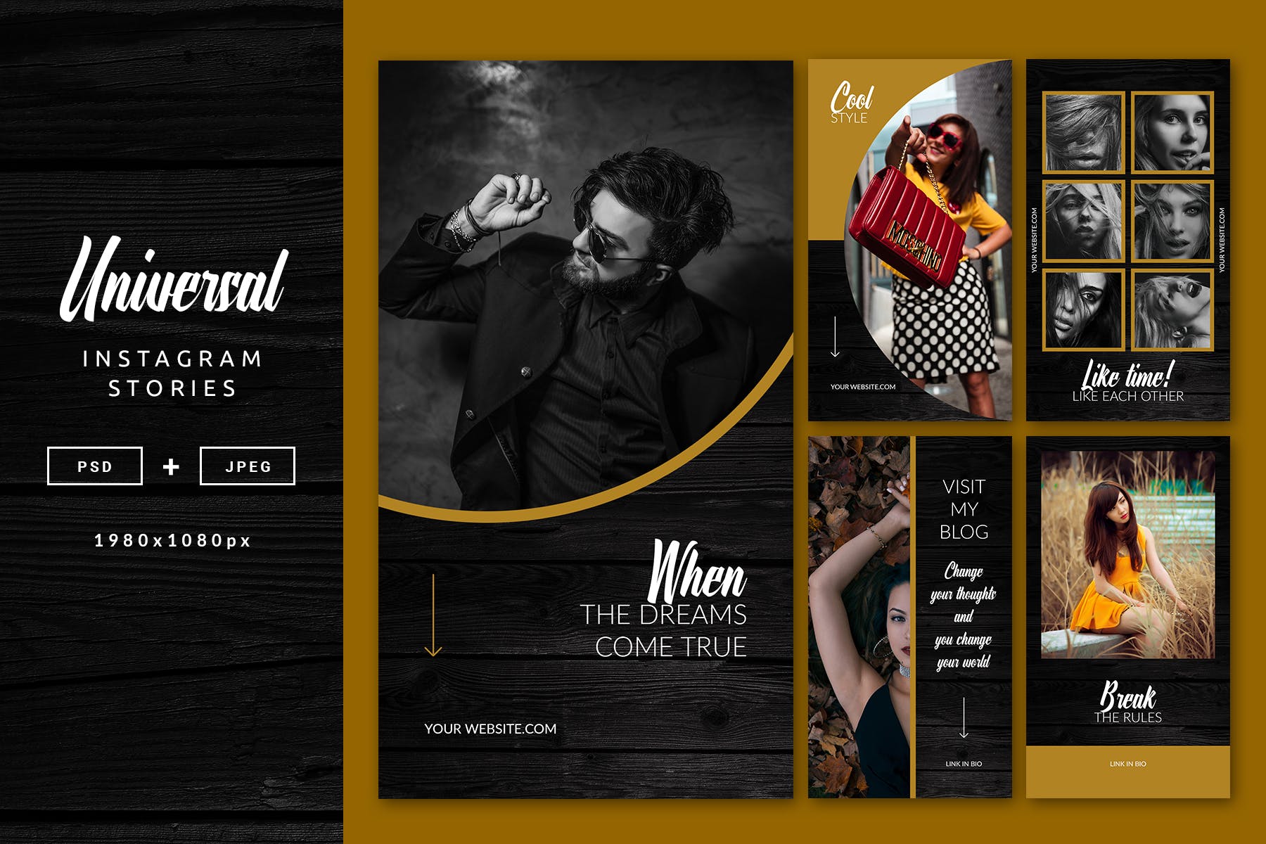 时尚行业适用的Instagram品牌故事&文章贴图设计模板素材库精选 Universal Instagram Posts & Stories插图(2)