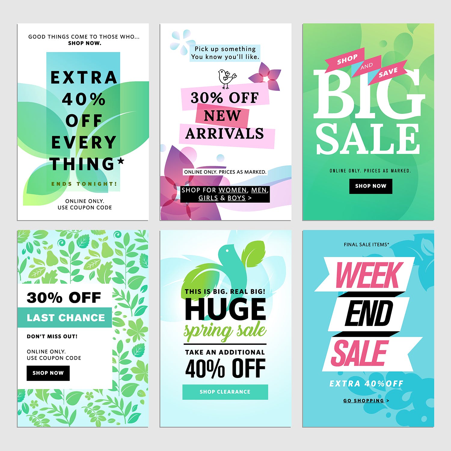 春季促销主题网站广告Banner图素材v9 Spring sale banners插图(1)