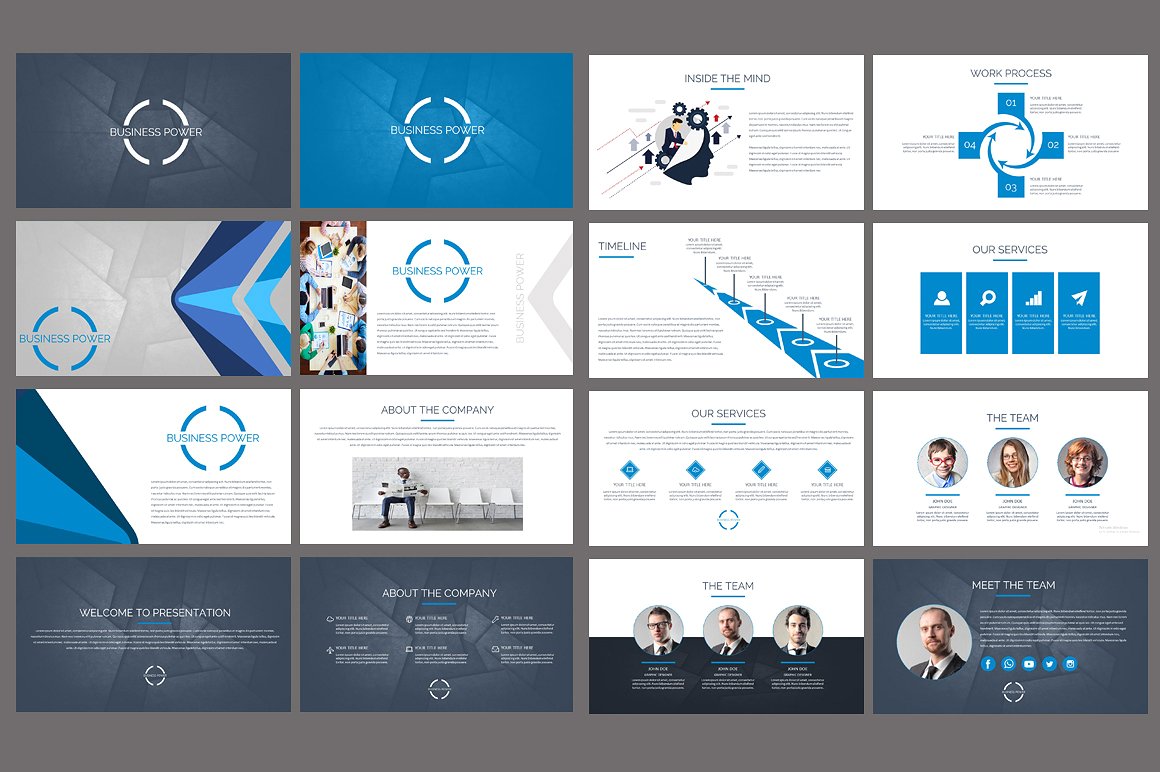 现代和专业的PowerPoint模板插图(1)