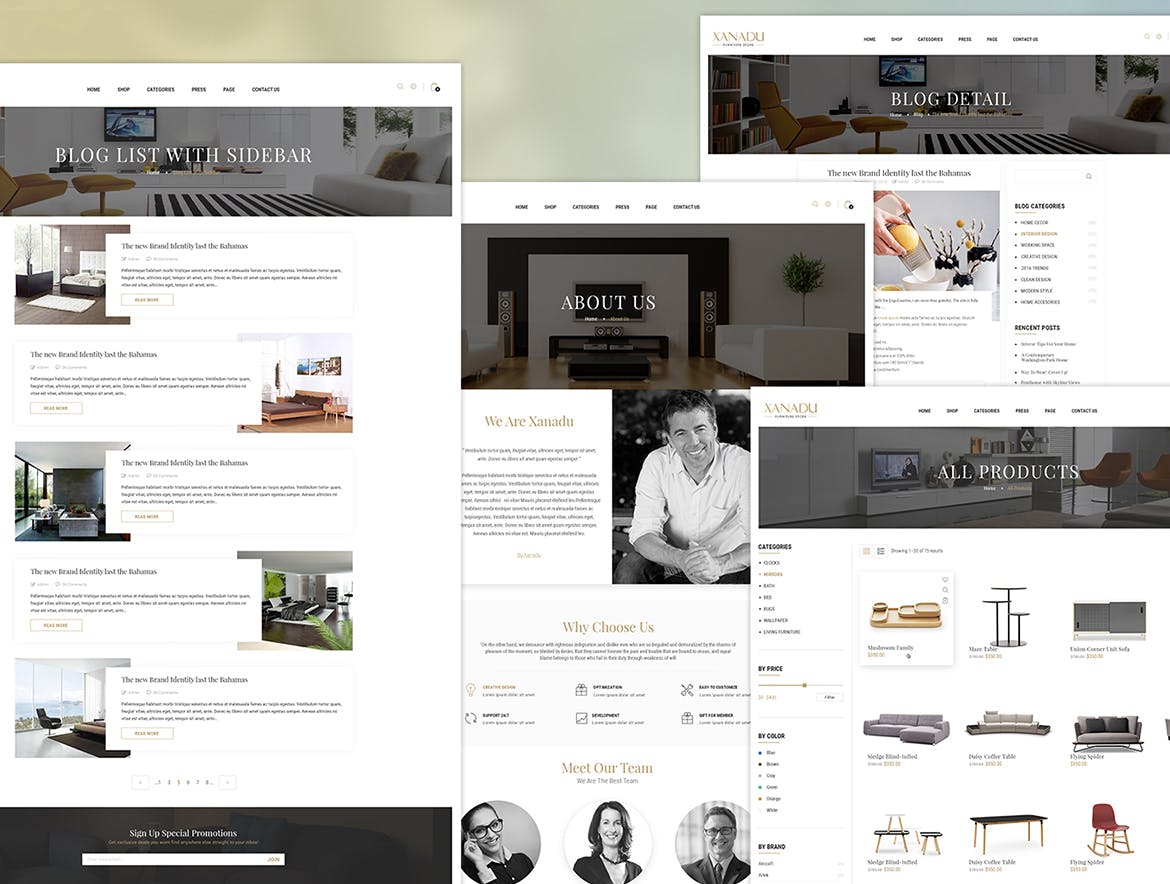 现代家具网上商城HTML模板素材库精选下载 Xanadu | Multi Concept eCommerce HTML Template插图(3)