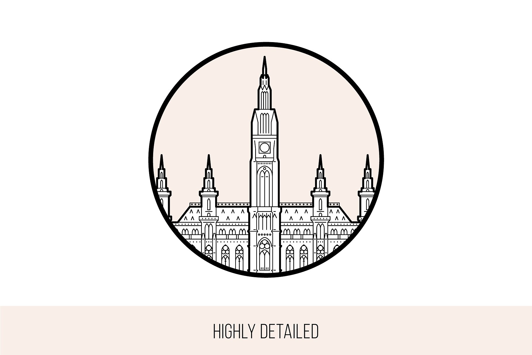 30个欧洲城市的徽章图标集合 Icons of 30 European cities插图(1)