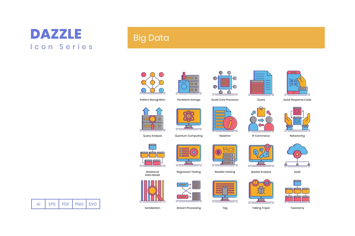 110枚大数据主题矢量素材库精选图标 Big Data Icons插图(4)