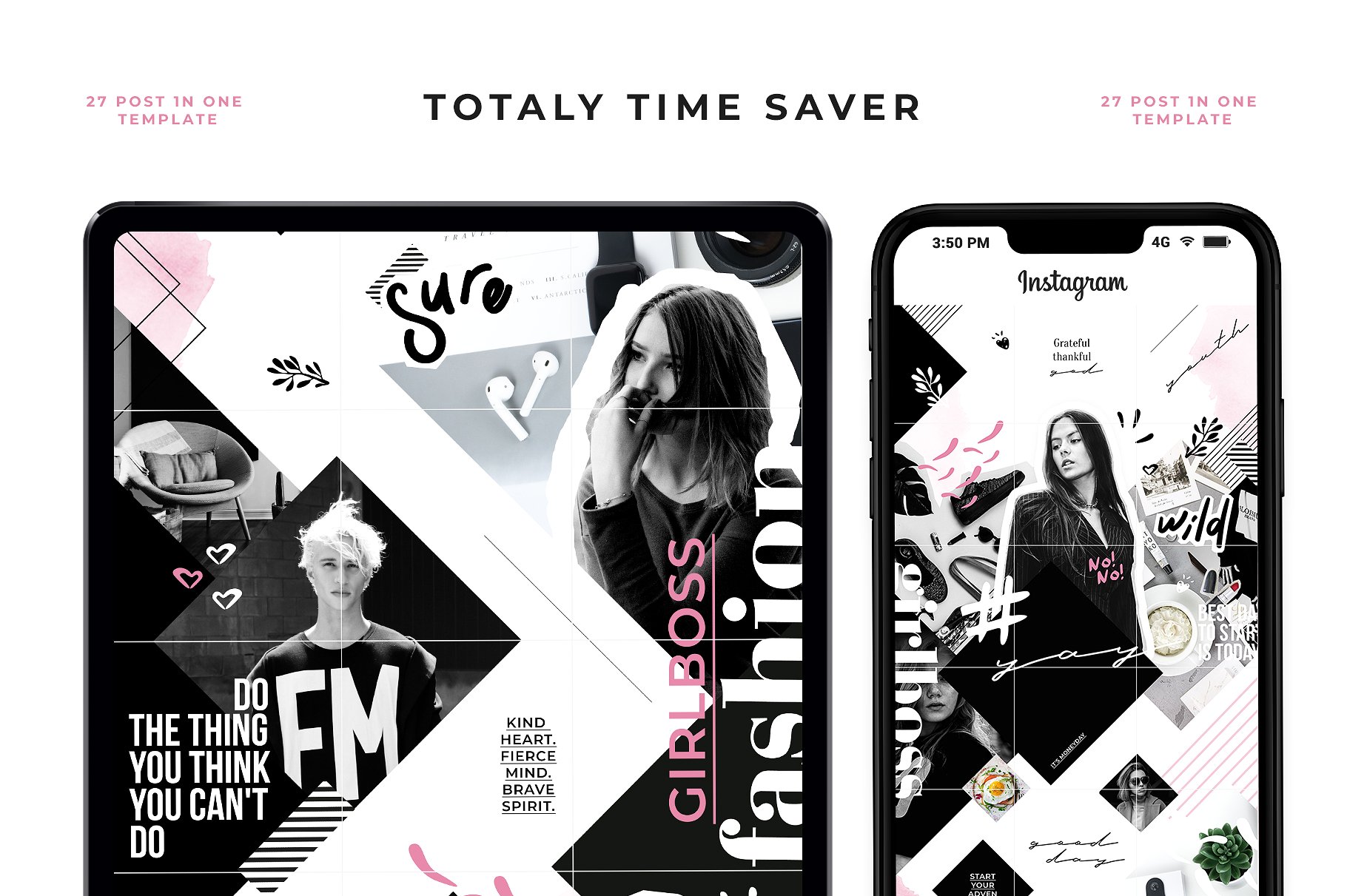 时尚简约的Instagram社交媒体拼图模板素材库精选 No! – Instagram puzzle [psd]插图(3)
