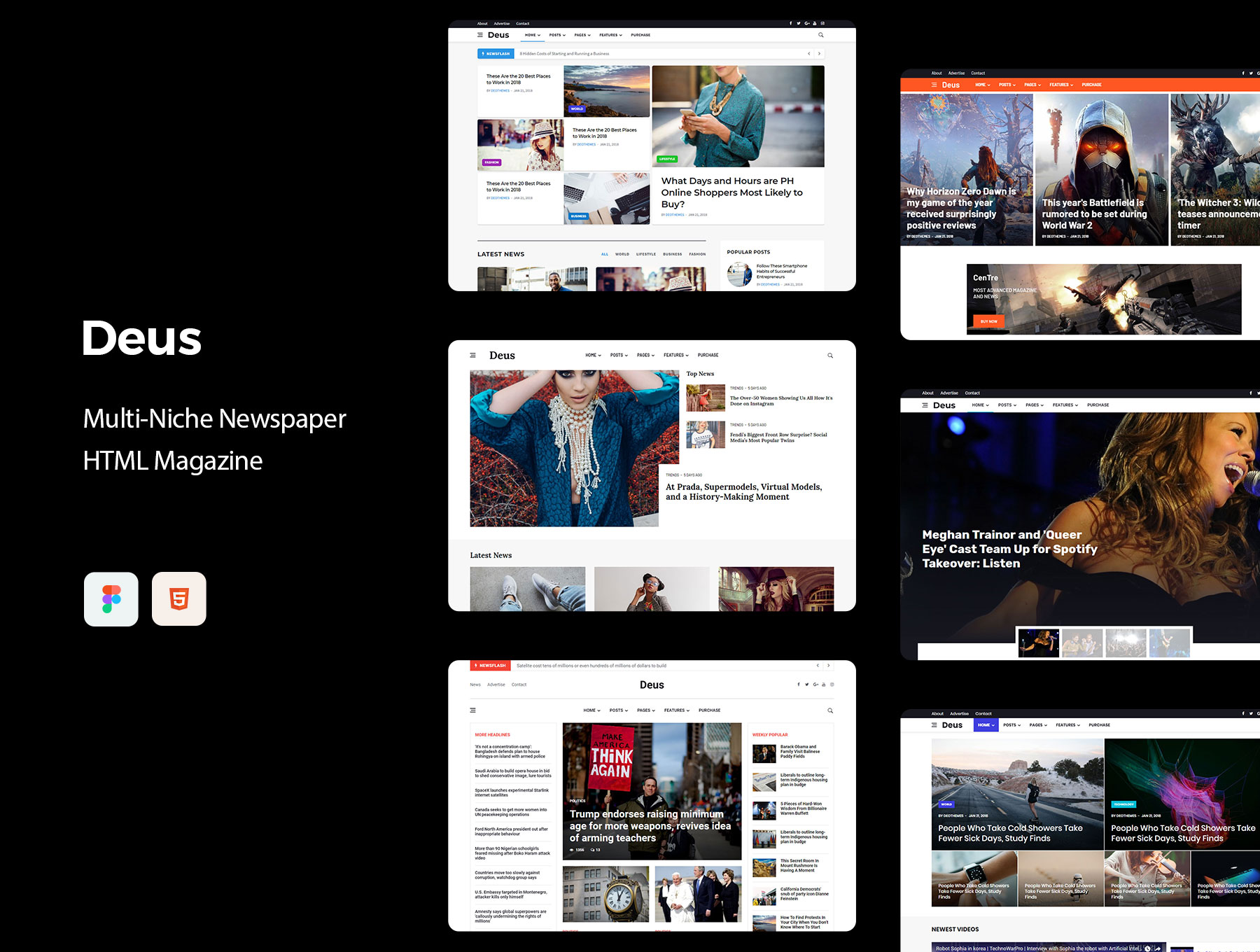 素材库下午茶:资讯/影音/娱乐类网站设计HTML模板素材库精选插图