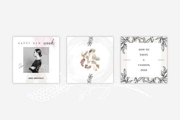 社交新媒体时尚潮流主题广告PSD动画模板v1 ANIMATED Instagram Posts – Pure插图(3)