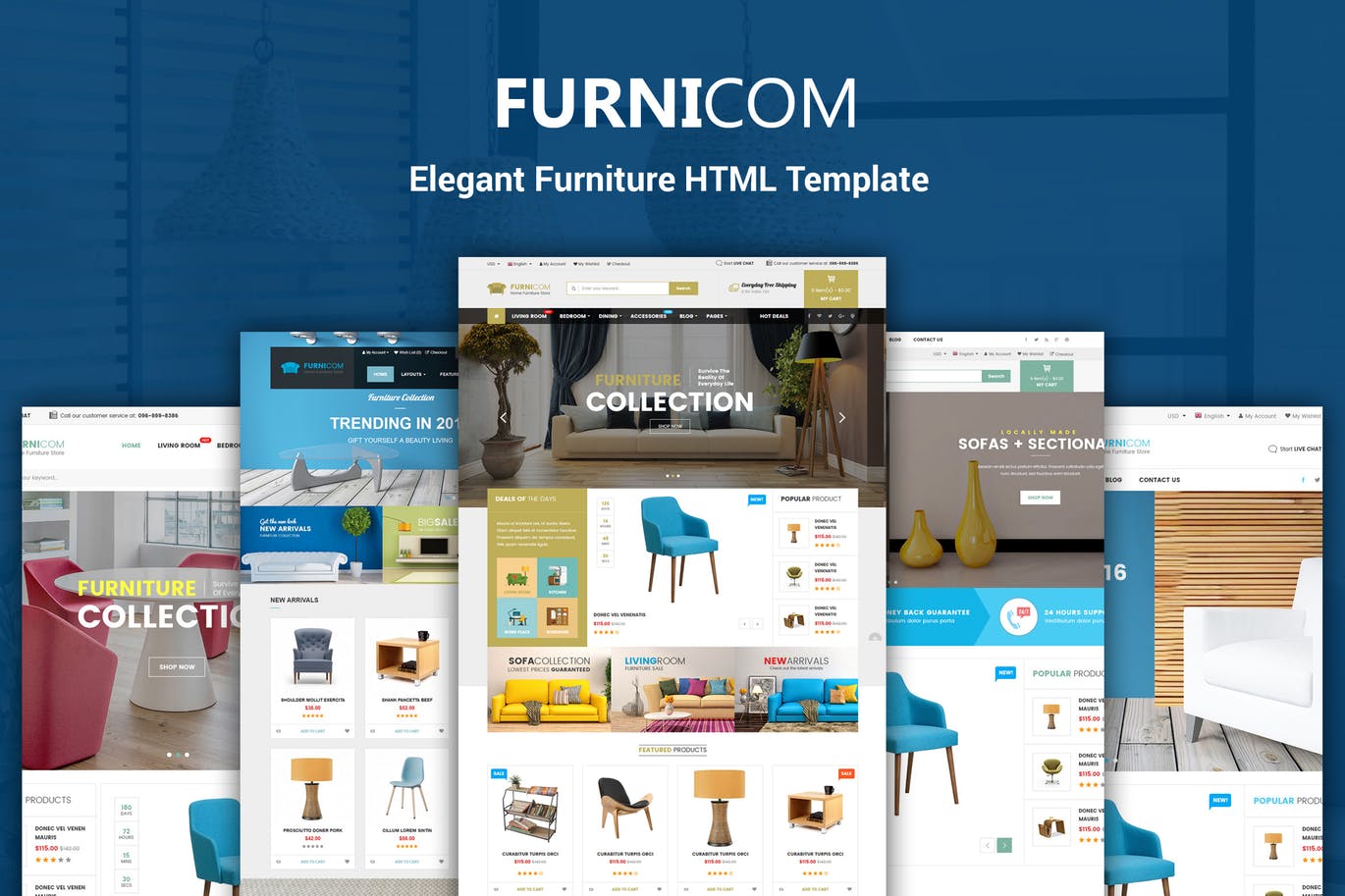 家具家装网上商城HTML模板素材库精选 Furnicom – Furniture & Interior HTML Template插图