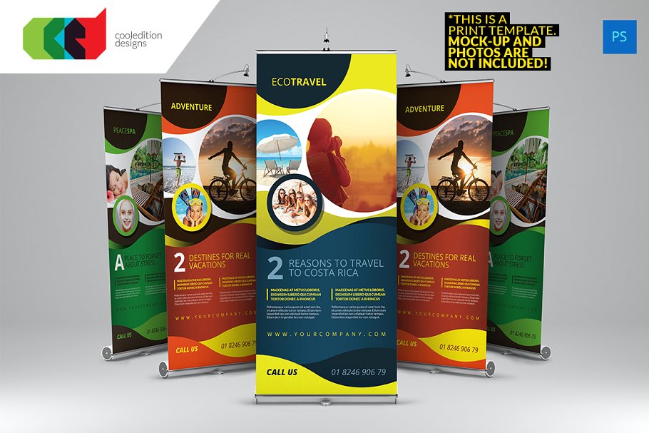 多用途易拉宝素材库精选广告模板3 Multipurpose Roll-Up Banner 3插图(3)