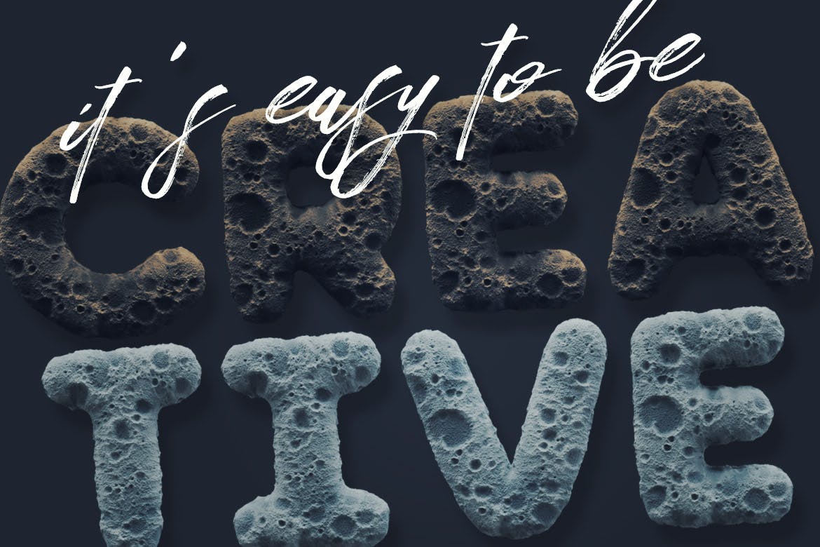 月球表面岩石纹理特色英文字体下载插图(4)